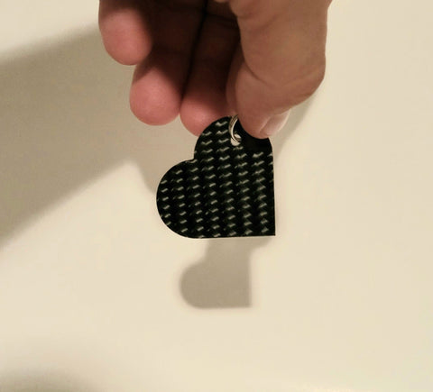 Carbon Fiber Heart Keychain